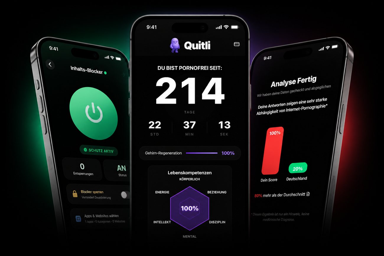 Quitli App auf drei iPhones